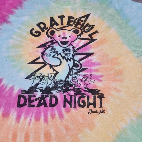 Grateful Dead Night T-Shirt 2019 Mens M Tie Dye Dancing Bear Rainbow Licensed - Picture 2 of 6